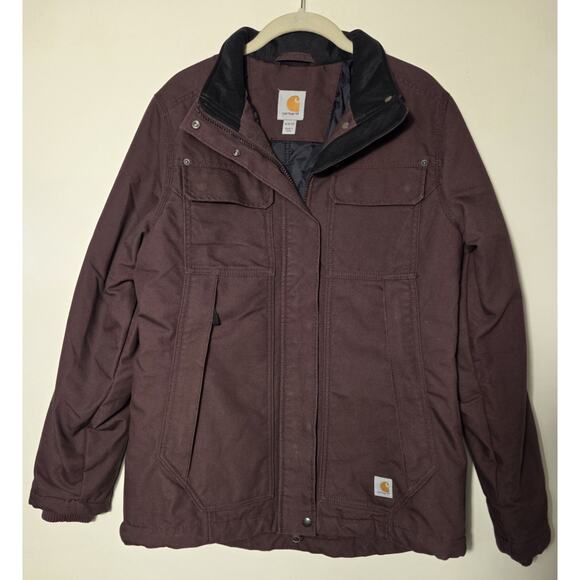 Carhartt 103385 Womens M Quick Duck Jefferson Tradtional Jacket Brown Gorpcore - Picture 1 of 13